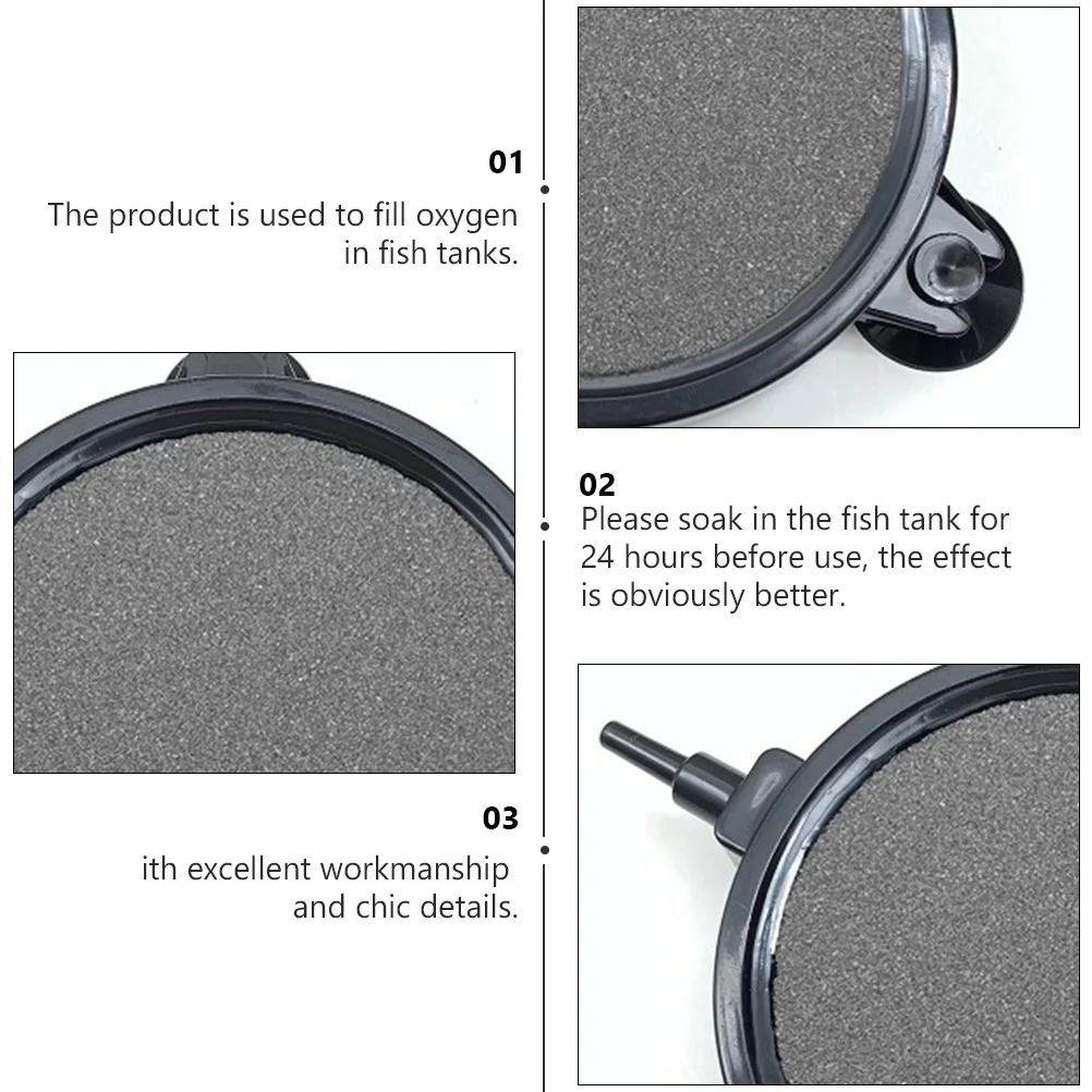 

1pc Air Stone For Fish Tank Black Round Bubbler Diffuser Oxygen Enhancer Aquarium Aeration System Air Stones For Oxygen