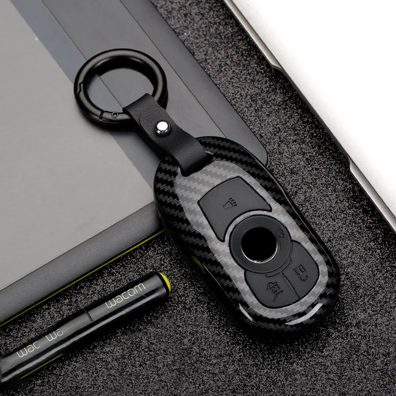 Carbon Fiber+ Silicone Car Key Case Full Cover For Buick Encore ENVISION NEW LACROSSE Vervno GS 20T 28T OPEL Astra K 2019 2020