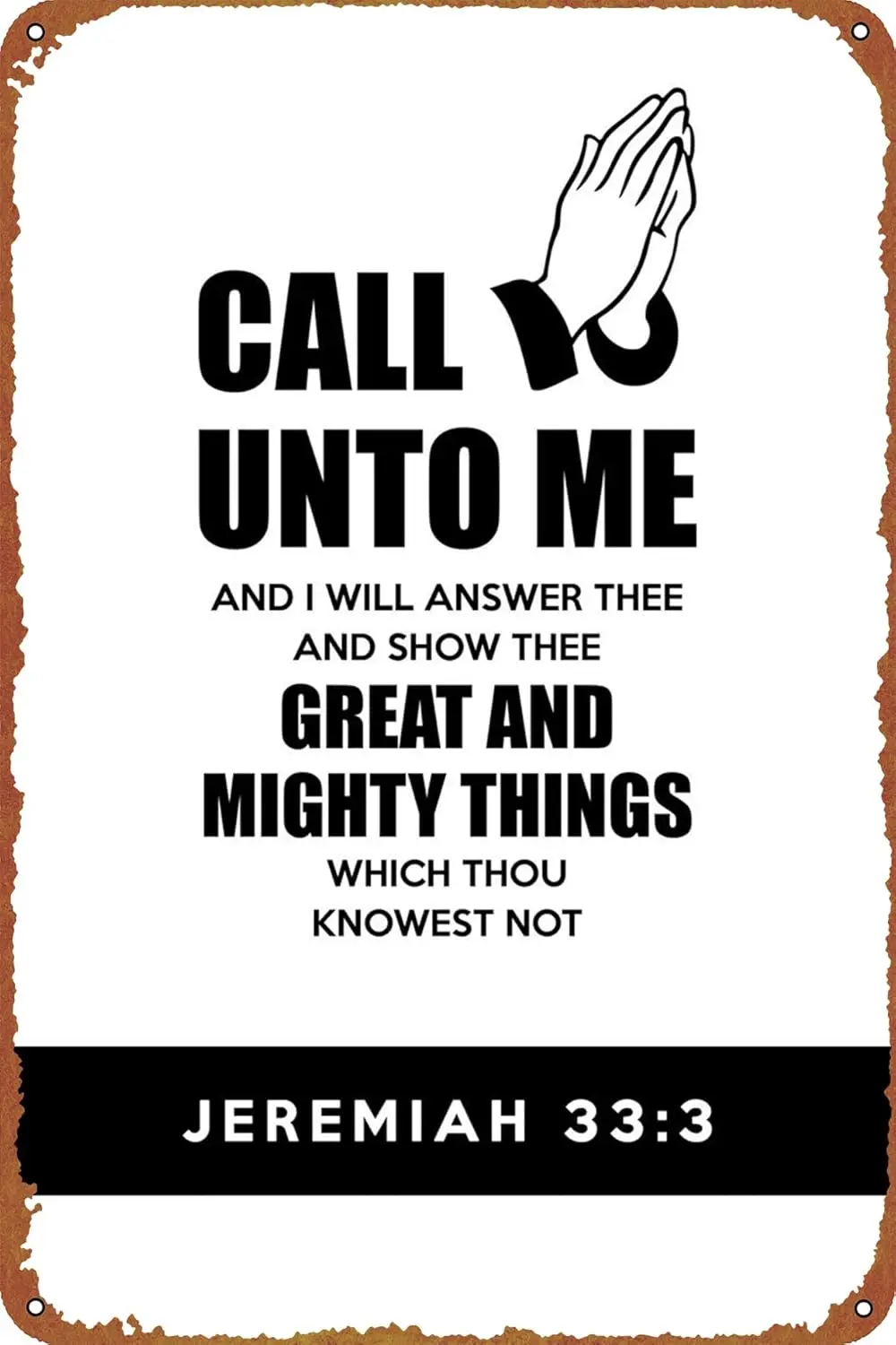 Jeremiah 33 3 Poster Vintage Tin Sign Unique Metal Wall Decor for Home, Bar, Diner, Pub, 8 x 12 Inches,Fun Kitchen Decor, Funny