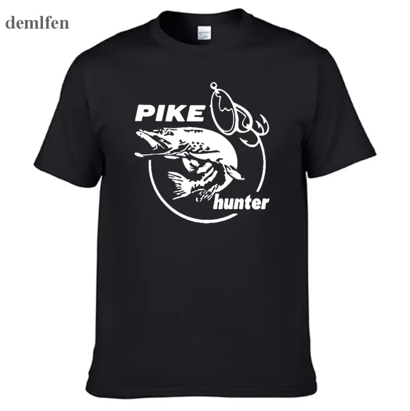 2026 Summer Men Pike Hunter Fish Animal T-shirt Printed Fashion T Shirt Short Sleeve Tees Shirts Cool Tops Ins Y2k