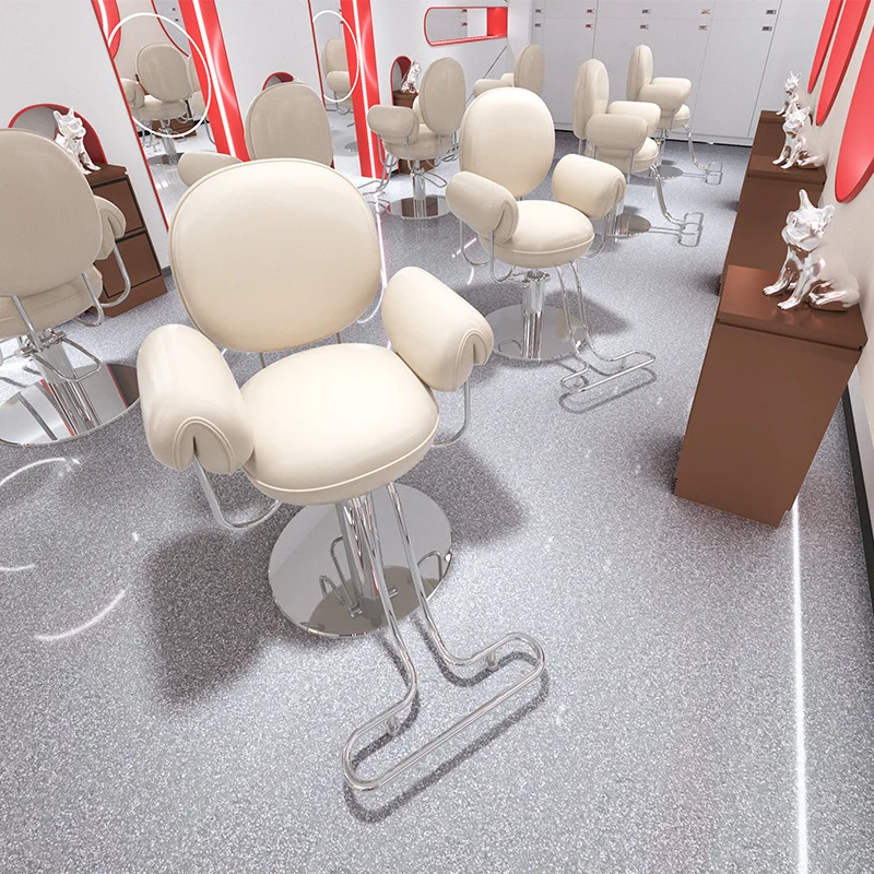Leather Barber Chair with Rotatable Height Adjustable Armrest for Hair Salon