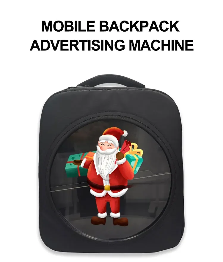 30cm 3D Hologram LCD Advertising Backpack with Fan Display Small Delicate Backpack