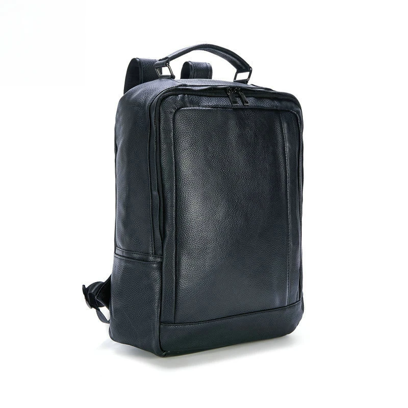 Men's genuine leather double-shoulder backpack casual student schoolbag cowhide travel backpack computer bag schoolbag