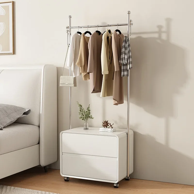 

Прикроватная тумбочка из цельного дерева, вешалка для одежды, встроенный напольный шкаф для спальни, современный шкаф для хранения вещей