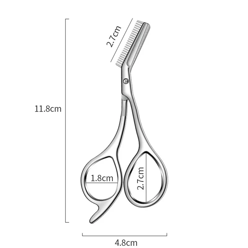Tijeras recortadoras de cejas de acero inoxidable, herramienta de aseo de precisión para hombres y mujeres, cuchillo sin esfuerzo, herramienta de afeitadora de depilación, 1 ud.