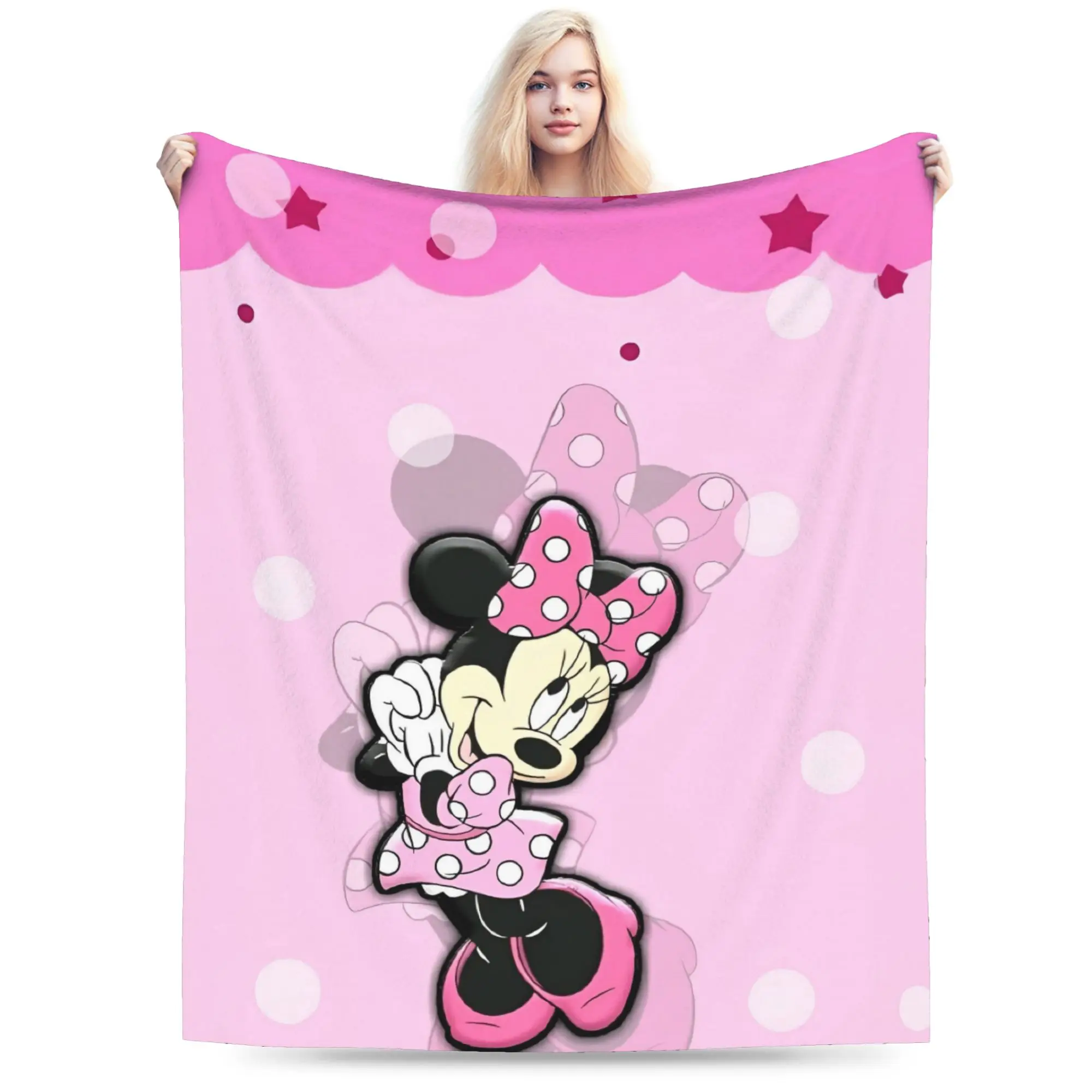 

Милое одеяло с Минни и Микки Маусом из мультфильма, флисовое летнее розовое многофункциональное легкое одеяло для кровати, дорожные покрывала