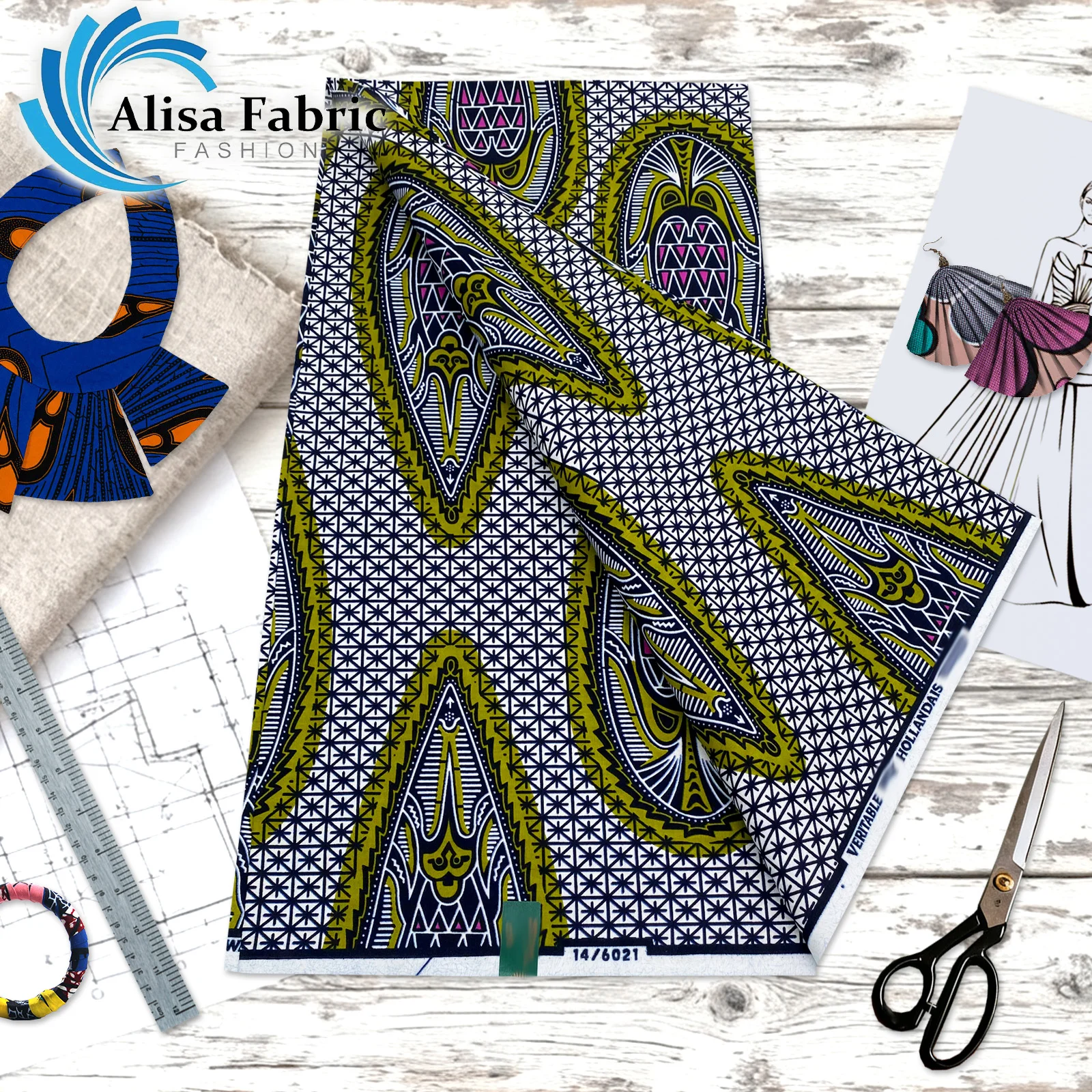 

Latest 2026 hollandais African wax print fabric 100% cotton wholesale Dutch 6 yards couture for wedding decoration