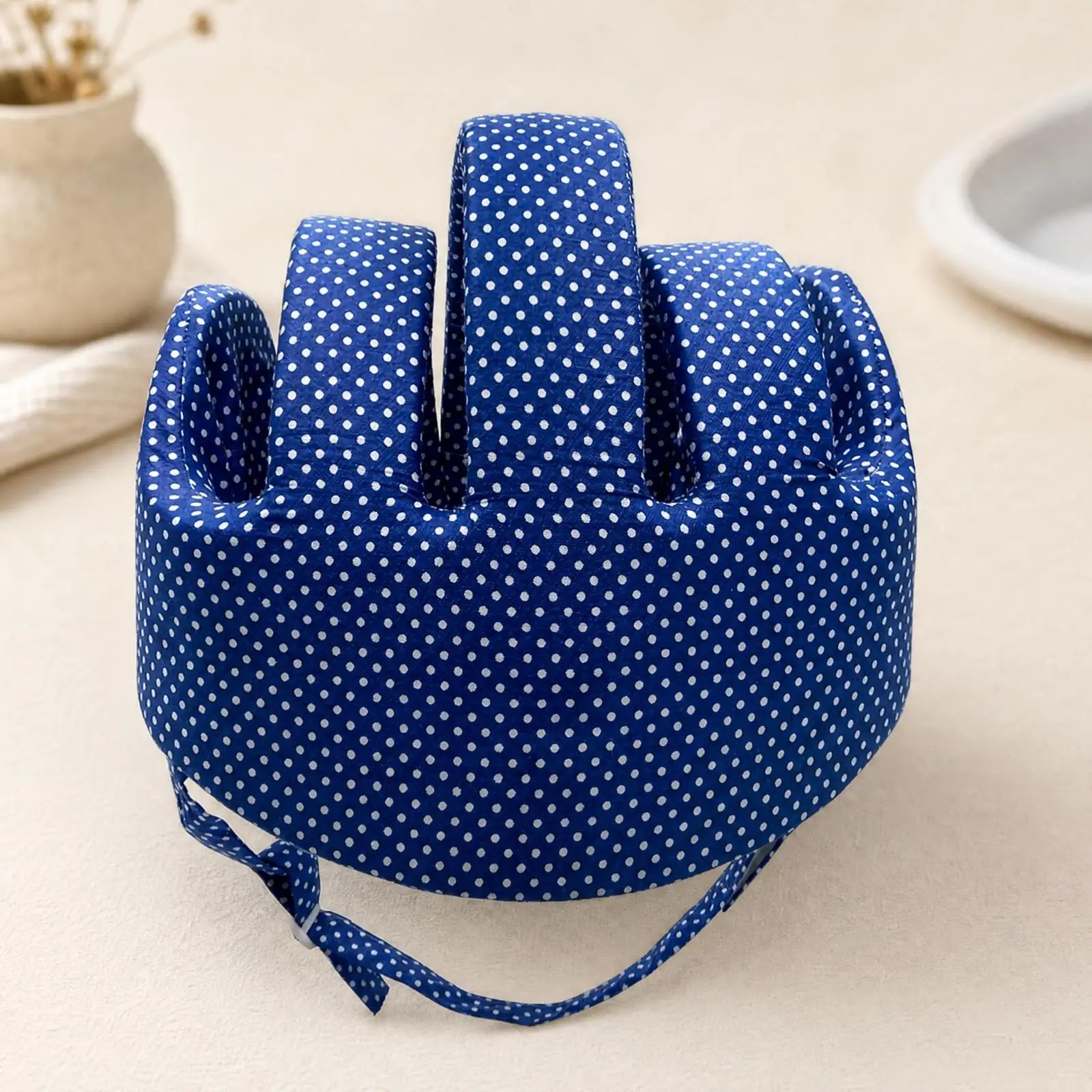 Padded Headgear with Chin Strap Breathable Fall Protection Head Cap Hand Washable Adjustable Flexible Cap for Older Adults,
