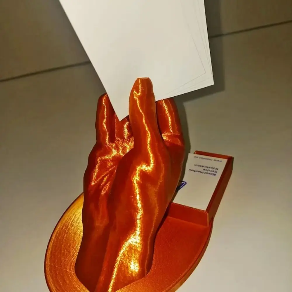 Tarjetero de plástico PLA creativo, decoración de mesa de oficina, organizador único de nombre de identificación, escritorio de exhibición de tarjetas de visita en forma de mano