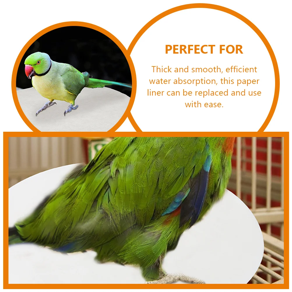 

100pcs Bird Round Disposable Absorbent Birdcage Cushion Pad For Parrot Bottom Mats Pet Bird Cage Supplies Cage Mat