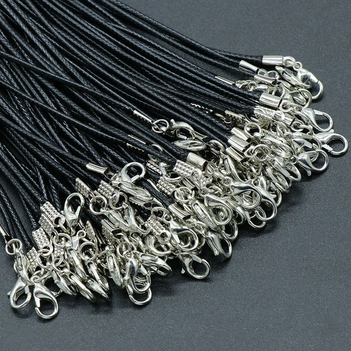 

Black Wax Leather Snake Necklaces Cord String Rope Wire Extender Chain For Jewelry Making Wholesale 45+5cm 30 Per Pack