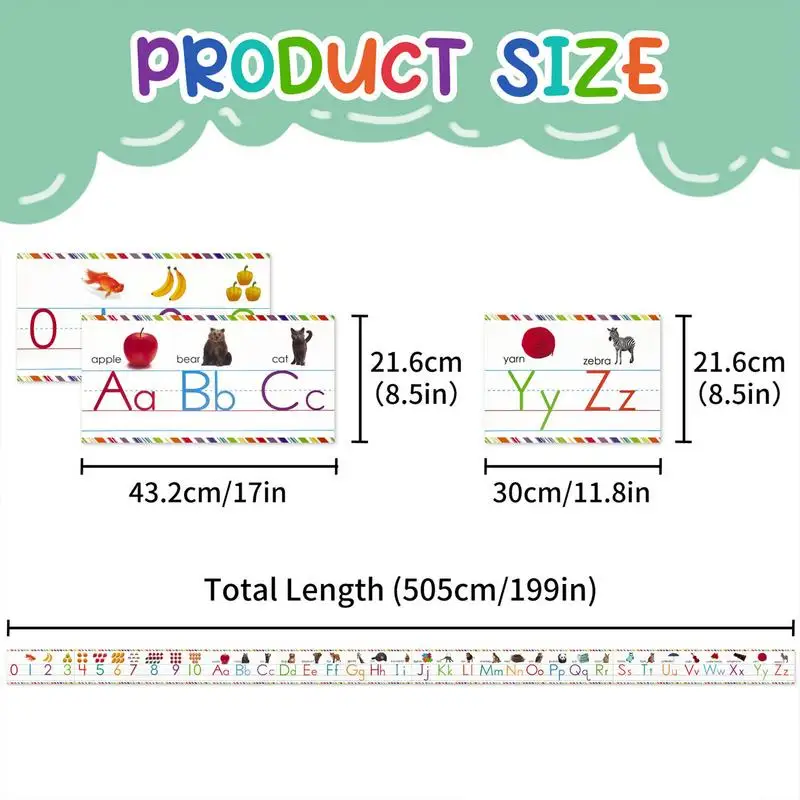 Classroom Alphabet Wall Decorations Display Set Number Posters Bulletin Board Set Early Learning Alphabet Cards Interactive
