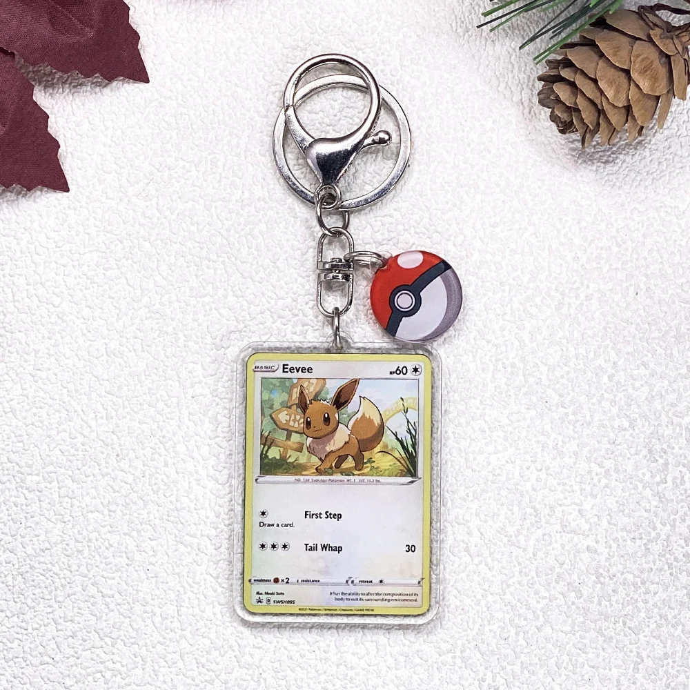 Pokémon Pikachu Bulbasaur Eevee Squirtle Niedlicher Schlüsselanhänger, Zubehör, Acryl-Anhänger, Anhänger für Tasche, Schlüsselhalter, Rucksack-Dekoration