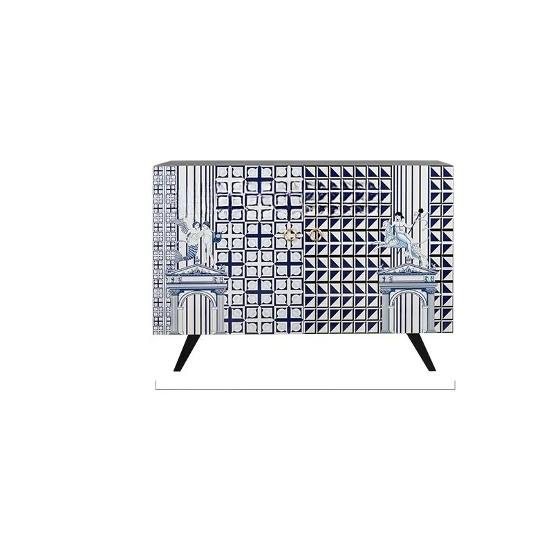 

TQH retro series painted high cabinet medium antique art decorative cabinet storage side cabinet