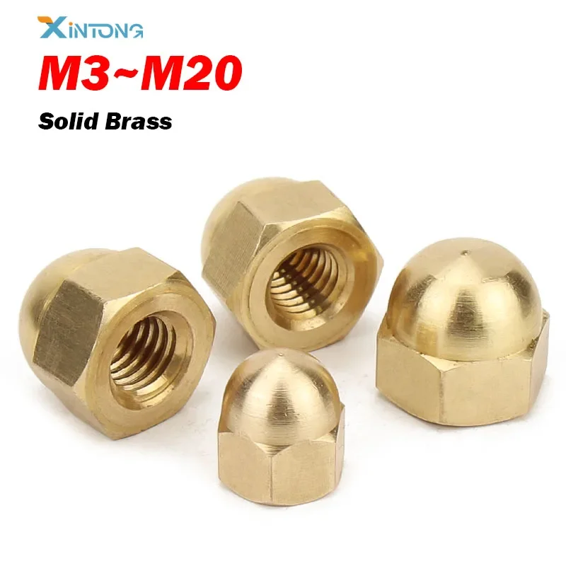 Solid Brass Gold Hex Nuts Decorative Dome Head Cover Semicircle Acorn Nut  Acorn Nuts M3 M4 M5 M6 M8 M10 M12 M14 M16 M18 M20