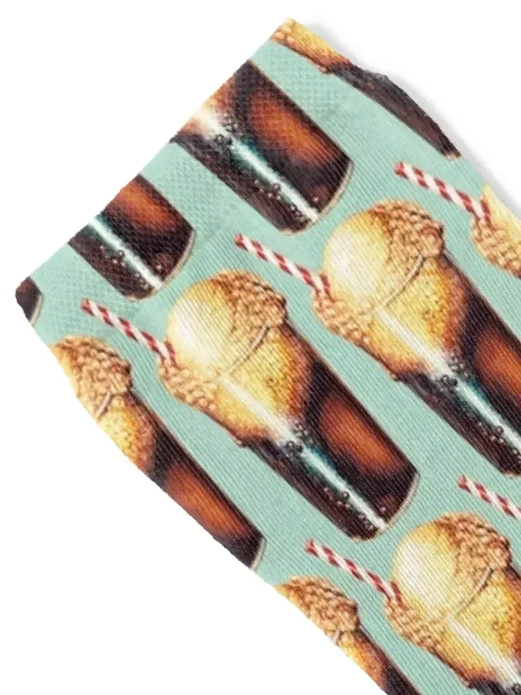 Root Beer Float Pattern Socks crazy happy custom Socks For Girls Men's