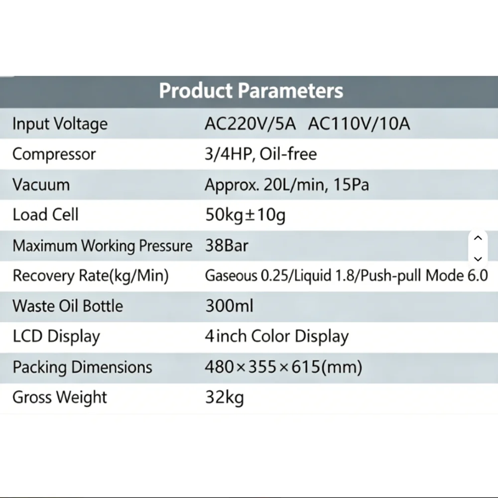 

For LAUNCH portable R410a refrigerant latest Value-100 recycling machine