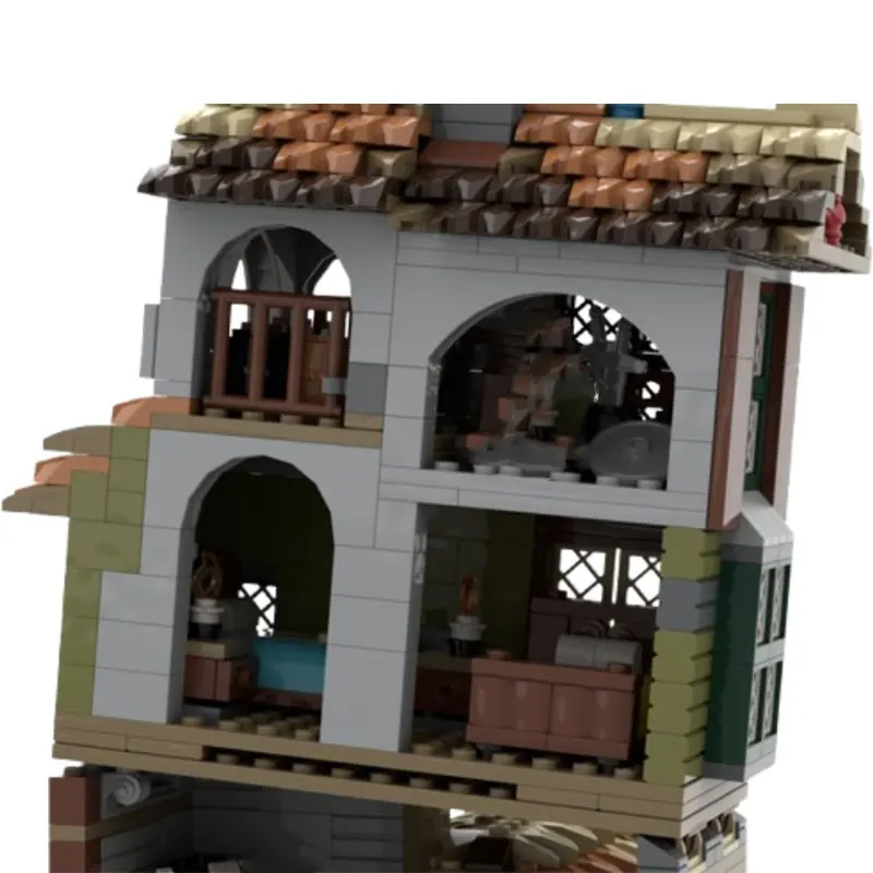 Spot MOC-219547 1120 Stück mittelalterliches Haus DIY kleine Partikel Montage Bausteine pädagogisches Spielzeug Modell Geschenkset Ornamente