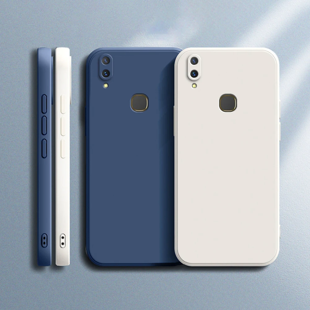 Quadratische Flüssigsilikonhülle für Xiaomi Redmi Note 5 6 7 8 8T 9 9s 10S 10 Pro Redmi 8 8A 9 9A 9C 10A 10C Rückseite