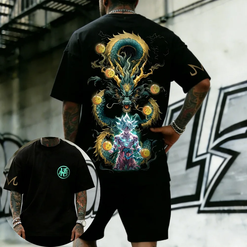 

Oversized Cosplay Costumes Dragon Ball Goku 2026 Summer New Product Harajuku Anime Printed Y2K Hip Hop Casual Unisex T-shirt