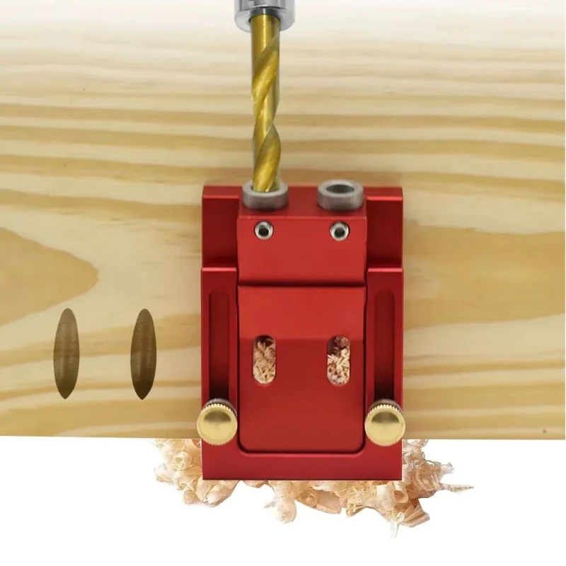 Two-Hole Pocket Hole Jig System Woodworking Kit with Drill Guide Step Bit Wooden Plugs And Screws for Joinery