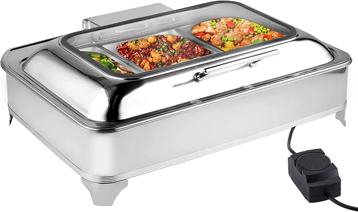 Electric Chafing Dish Buffet Set  9 Quart Food Warmer Buffet Servers and Warmers with Covers Warmer for Parties Stainless Steel