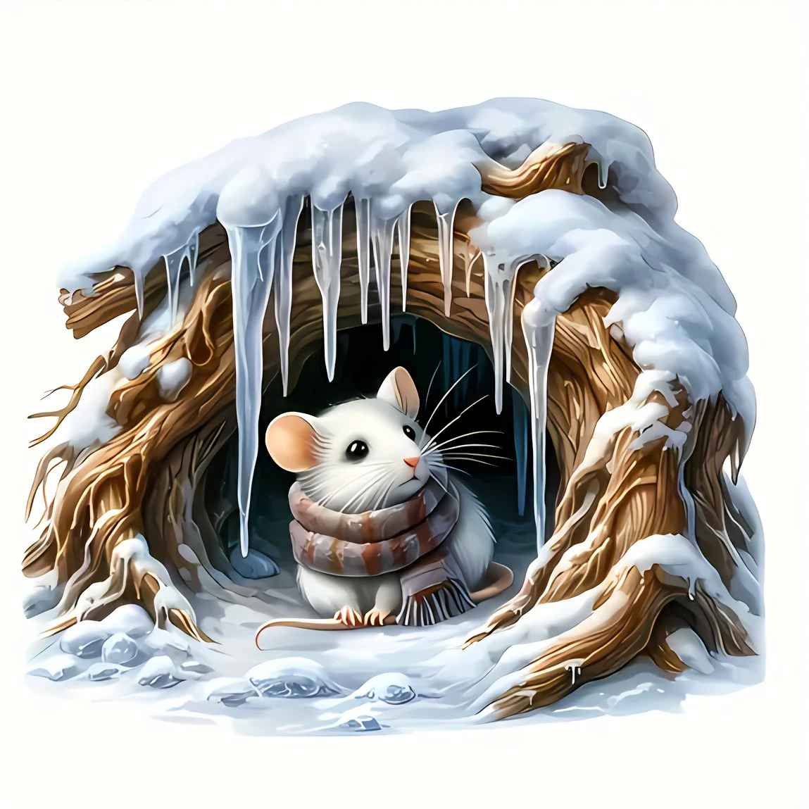 

1PC 6-inch Christmas snow mouse vinyl sticker, suitable for cars, laptops, water bottles, trucks, mobile phones, motorcycles.