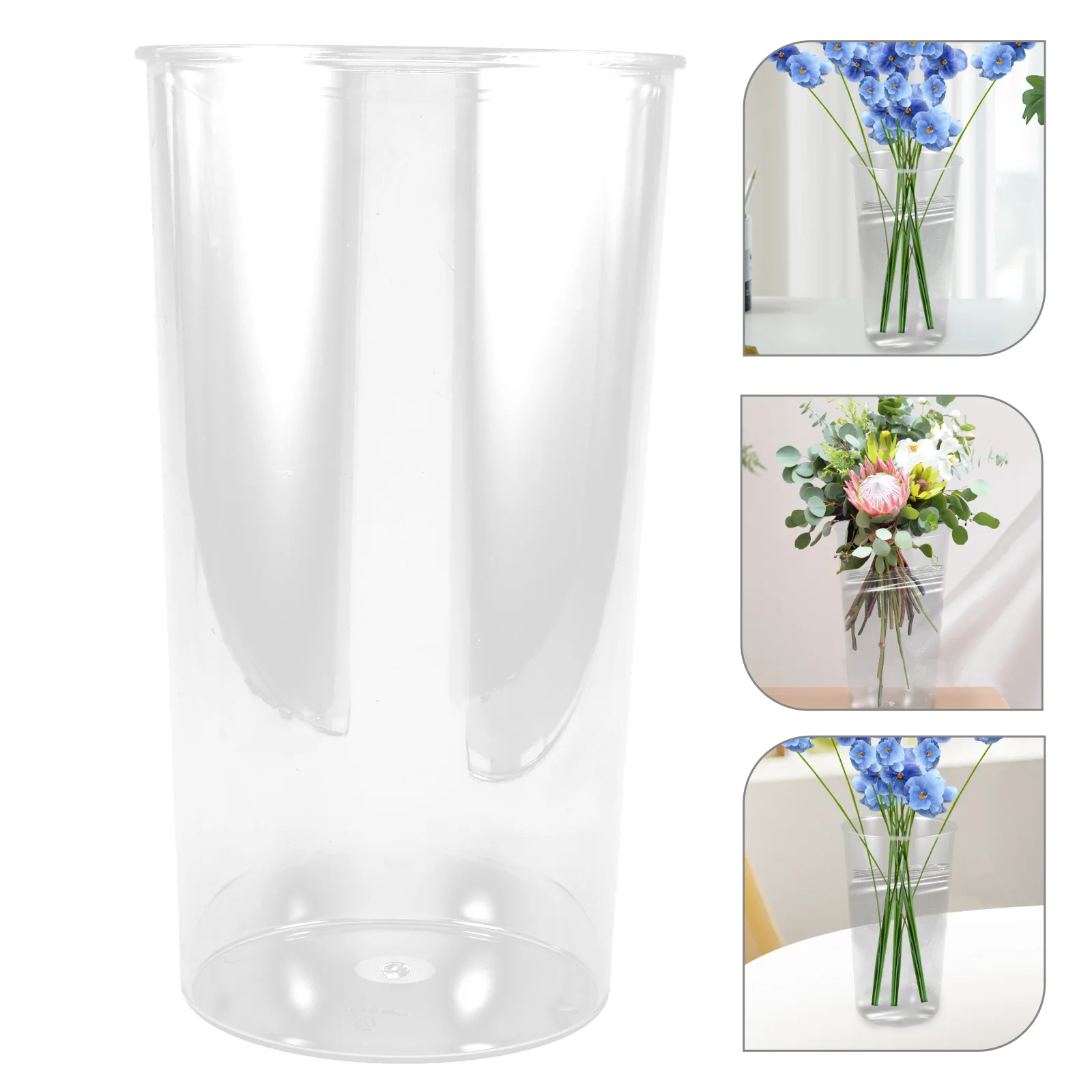 

Clear Flower Bucket Transparent Pet Plastic Flower Container Floral Arrangement Bucket for Home Balcony Office Decoration