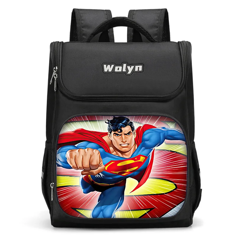 Cartoon S-SupermanS Logo Large Child Backpack Boy Girls School Bag For Men Women Traveling Backpack Durable and Multi Compartmen