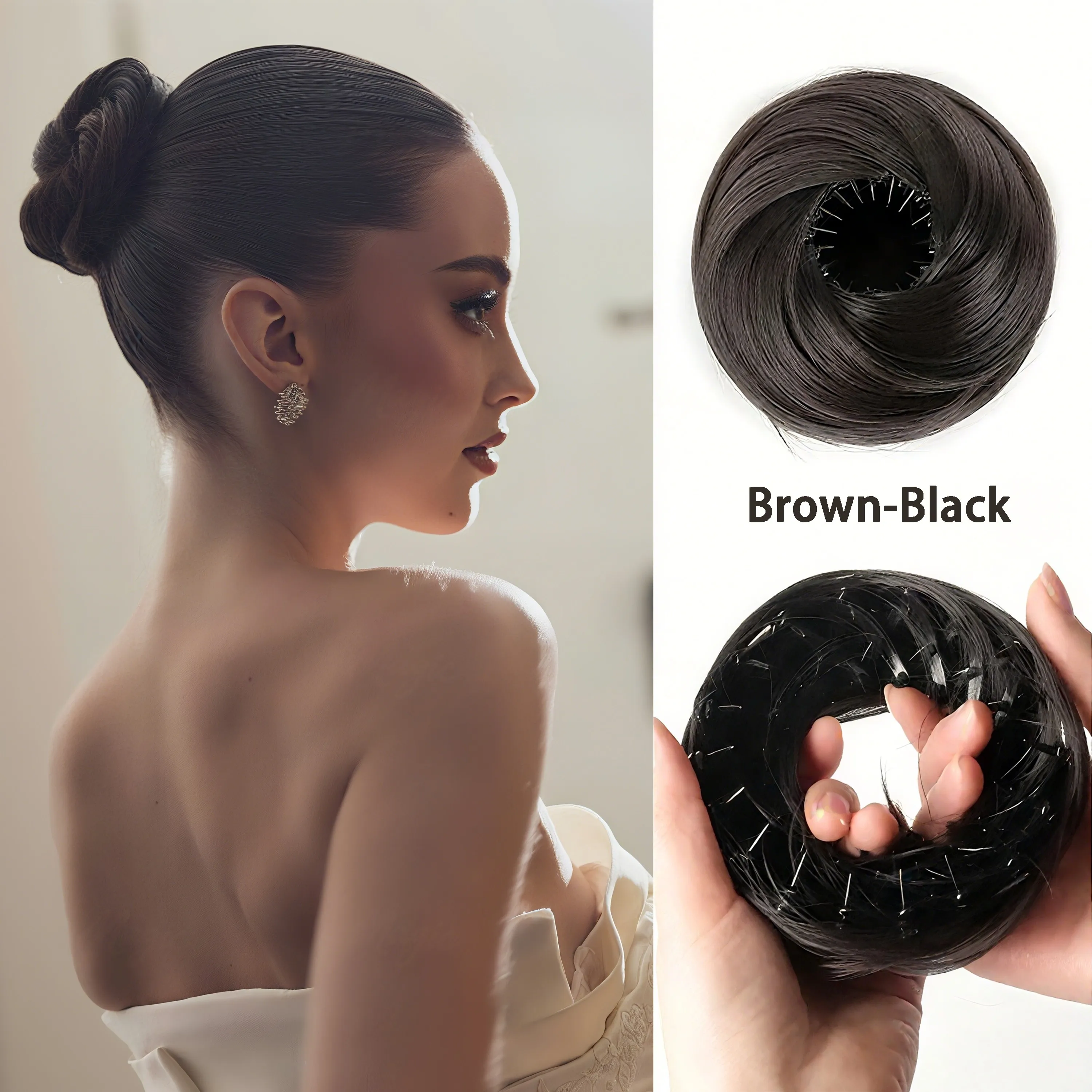Women Fake Hair Elastic Band Bun Headband Easy to Shrink Puffy Hair Simulation Hairdressing Tool Bun Style Hairband by Mr.Magic