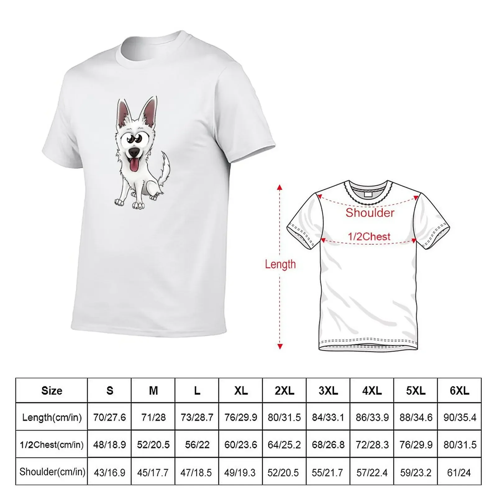 White Swiss Shepherd Dog, Calystar T-Shirt shirts graphic plain mens t shirt graphic