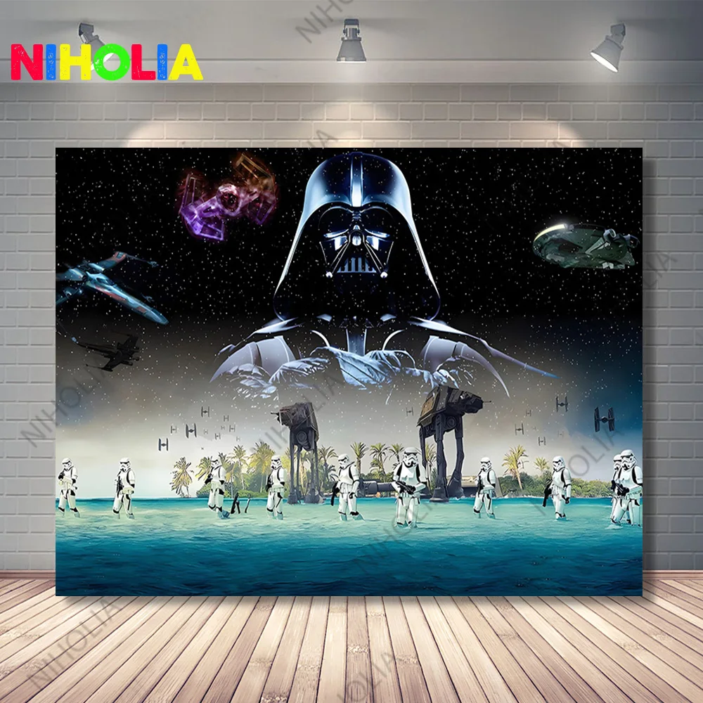 Disney Star Wars Photo Backdrop Kids Birthday Party Decoration Baby Shower Photography Background Photo Booth Props