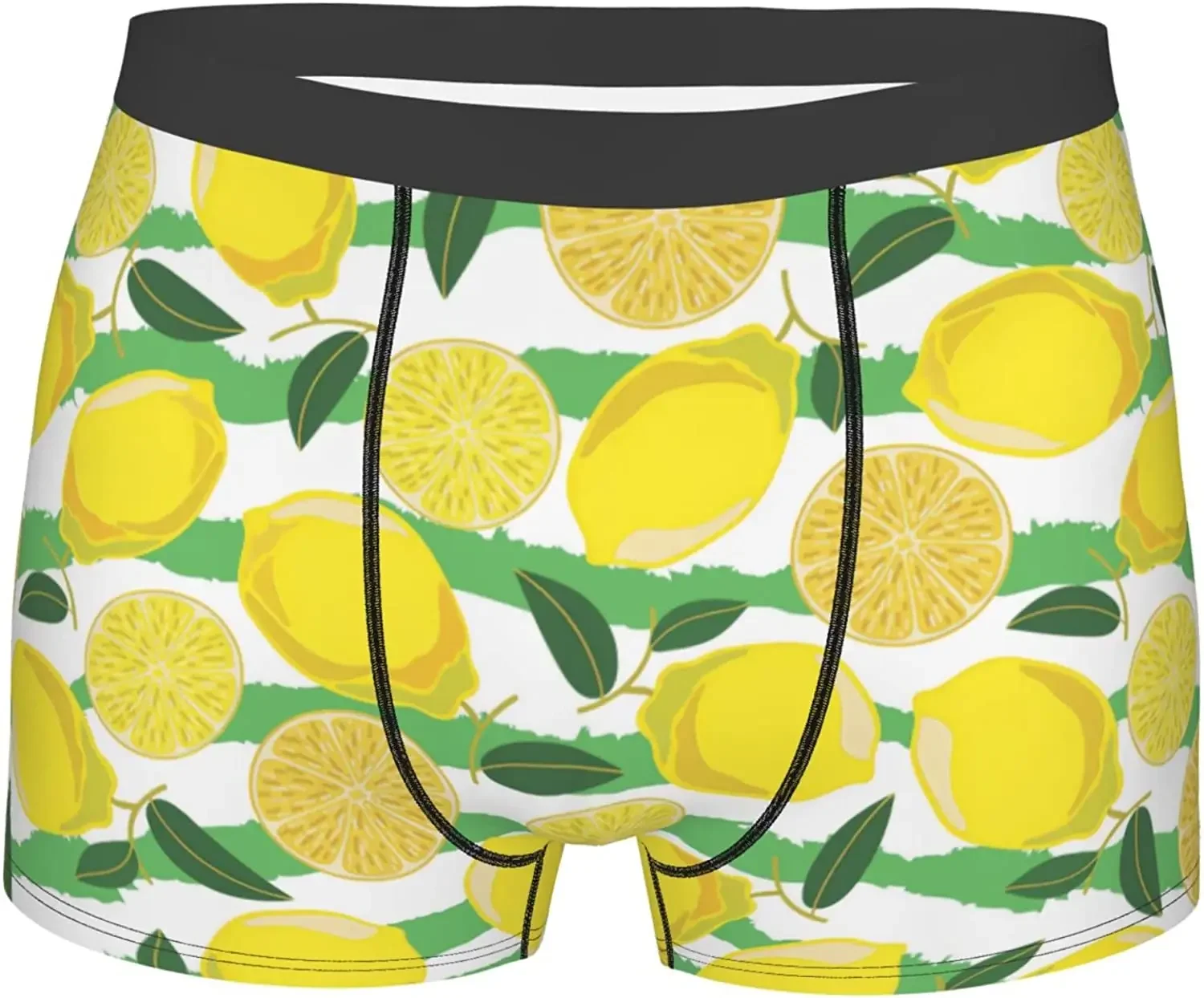 Lemon Leaf Men's Boxer Shorts Soft Comfortable Stretch Underwear Trunks with Bulge Pouch for Men Boys