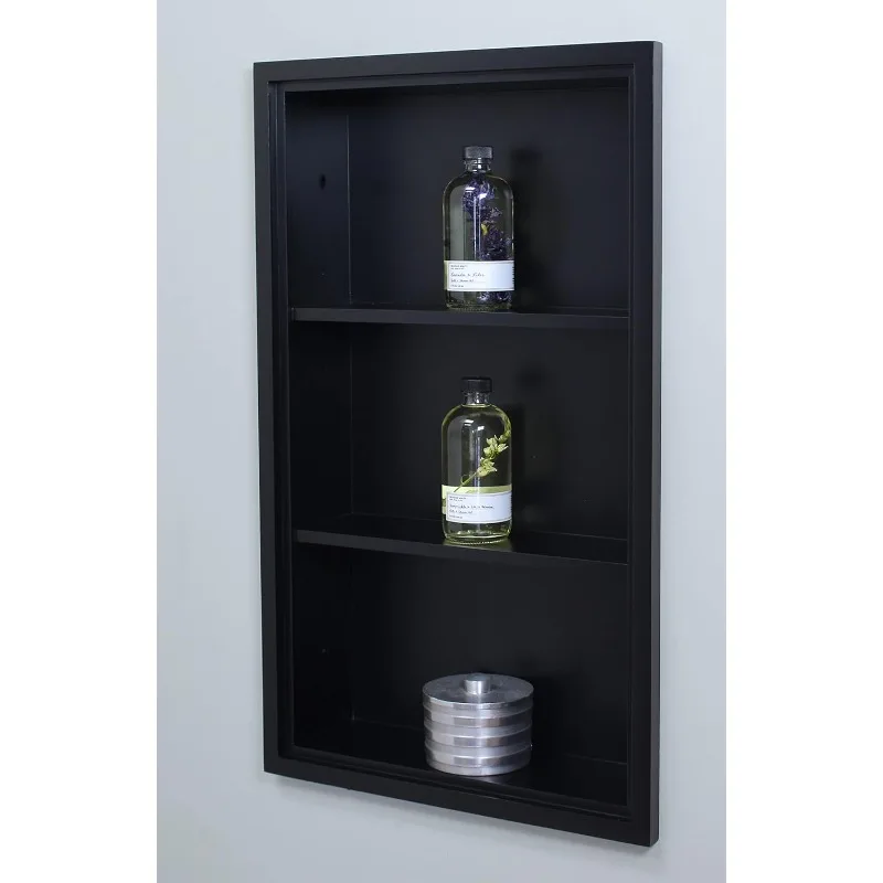 Recessed Wall Cabinet Replacement in The Wall Bathroom Cabinet Insert Shelf/Shelves Made in Wood Black  Back Strong and durable