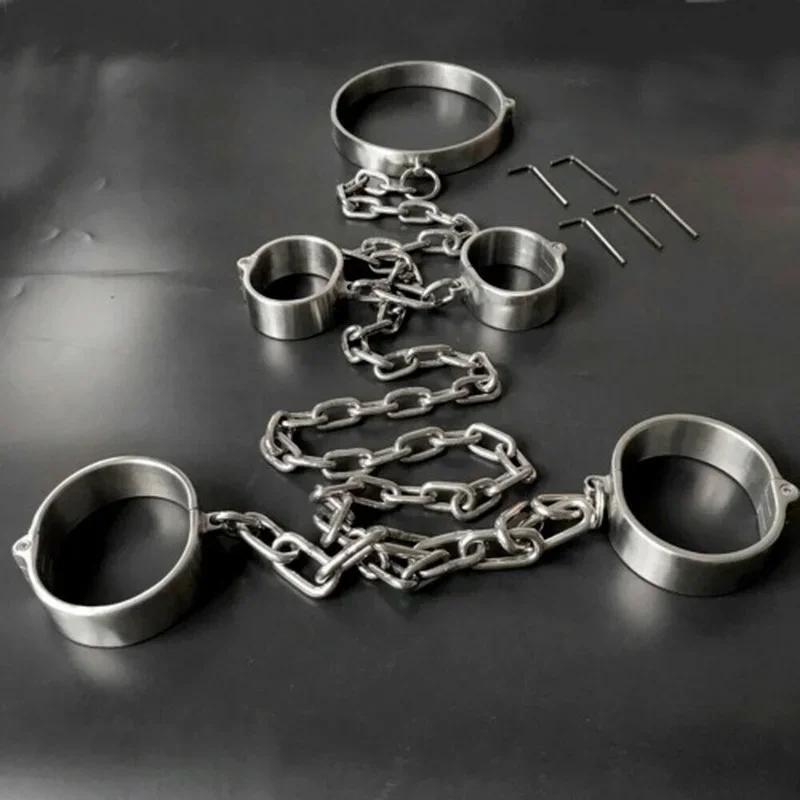 Heavy Stainless Steel Detachable Handcuff Slave Restraints Ankle Cuff Bdsm Bondge Sex Toys for Women Men Couples Adult Game