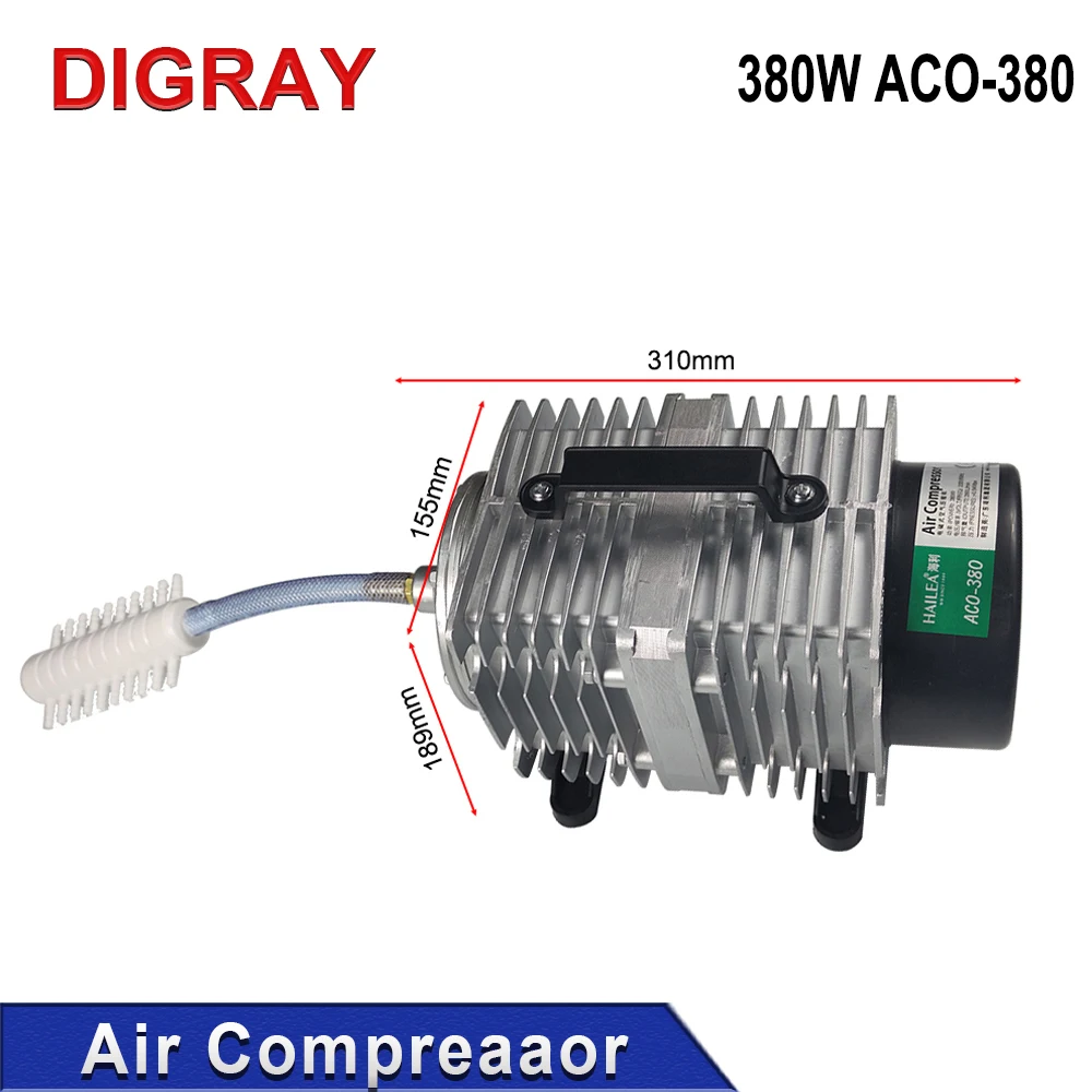 Pompa pneumatica a solenoide del compressore d'aria DIGRAY 380W, ACO-380 per macchina per incisione e taglio Laser CO2.