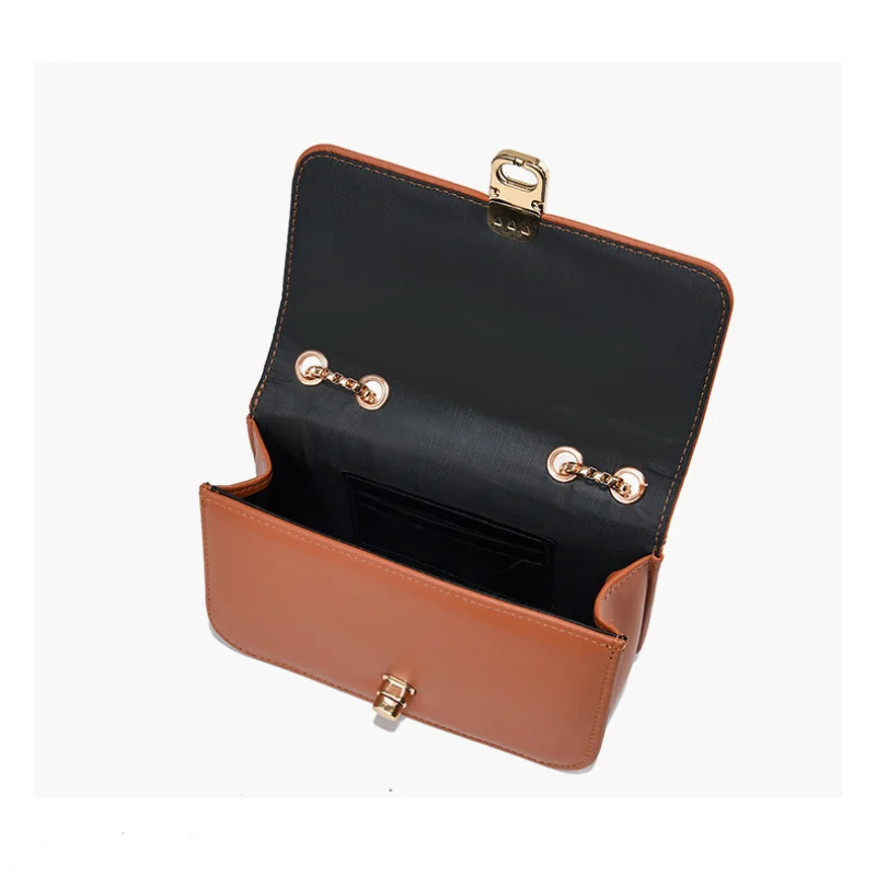 Women's Mini Single Shoulder Crossbody Bag Fashion Chain Leather Small Square Bag Everyday Solid Color Shoulder Bag
