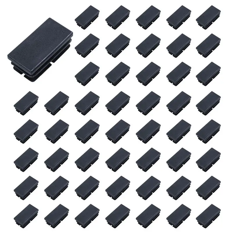 LICE-160 Pcs Black Plastic Rectangular Blanking End Caps Inserts 20Mm X 40Mm