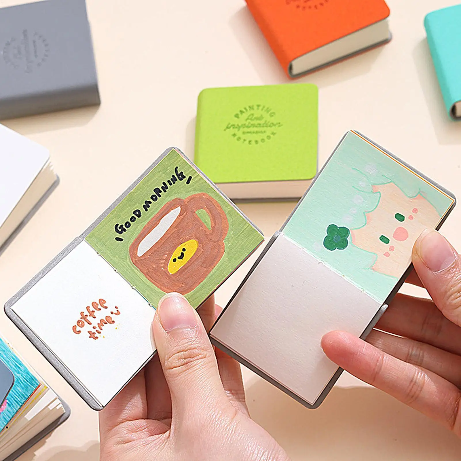 Small Sketchbook Portable Watercolor Book 3 Pieces 300gsm 2 X 2 Inch Double-sided Sketchbook for Travel Business School