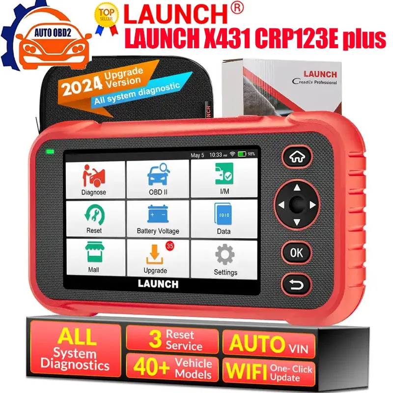 

LAUNCH X431 CRP123E PLUS Car OBD2 Diagnostic Tools Obd2 Scanner Engine ABS Airbag SRS AT Oil ETC SAS Code Reader Free Update