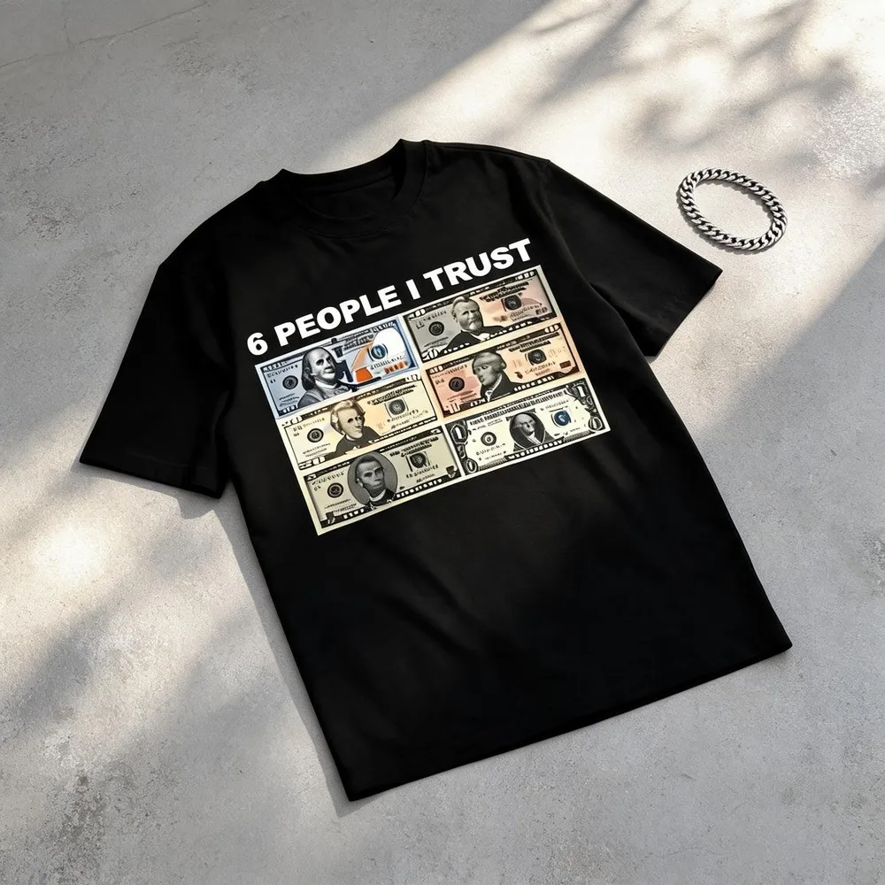 Fashion Mens 6 People Graphic T Shirt Casual Round Neck Short Sleeve Knit Fabric Black With Design Fit T Shirts Black -1 B37
