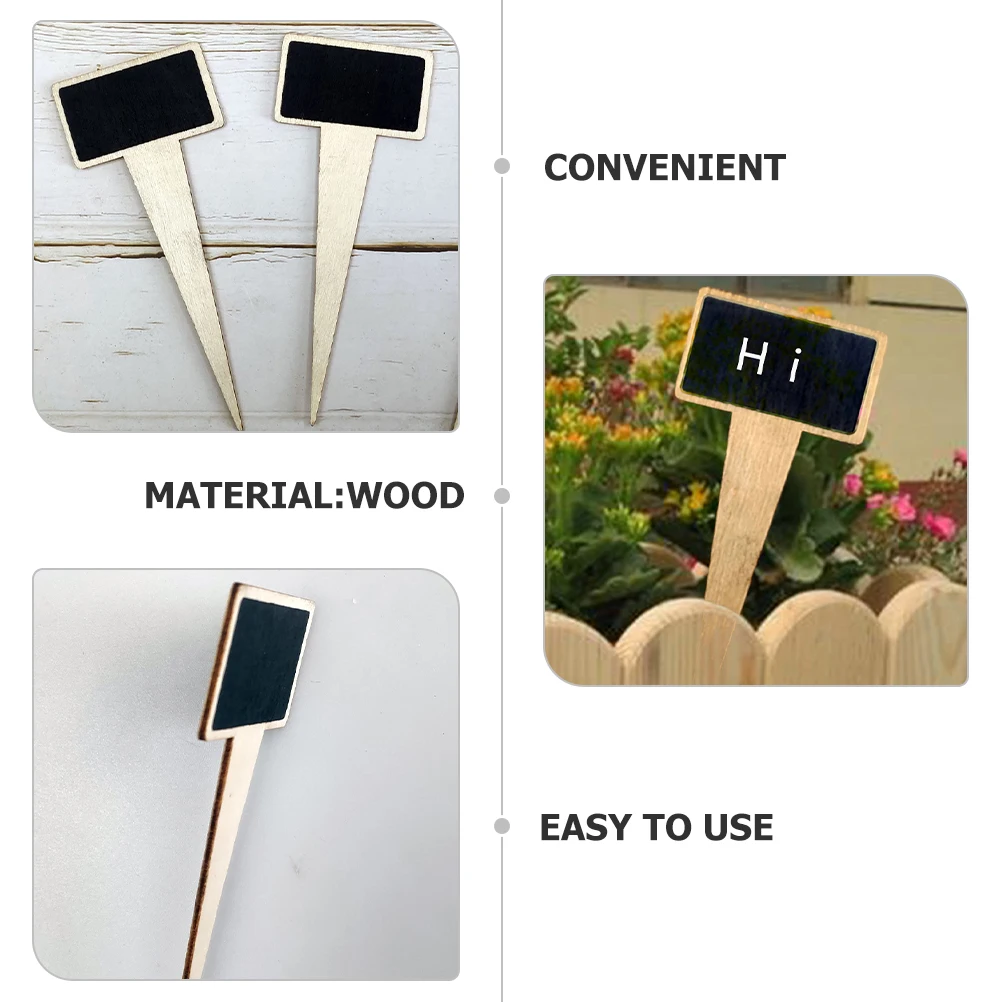

12pcs Wooden Blackboard Garden Decor Plant Labels Sticks for DIY Home Wedding Party Christmas Mini Chalkboard Picks Flowerpot