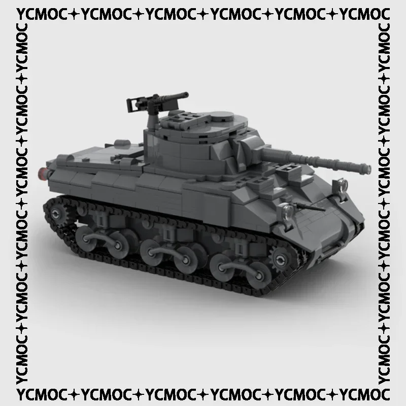 Moc Bouwstenen Militair Model Zware Tanks M4 Technische Bakstenen DIY Assemblage Constructie Speelgoed Voor Kinderen Vakantiecadeaus