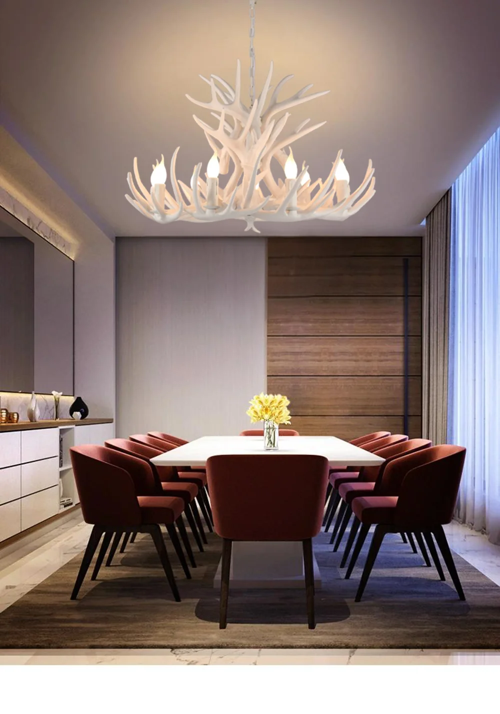 

American wood/white antlers country retro chandeliers, large chandeliers suitable for bedroom dining room living room porch stud