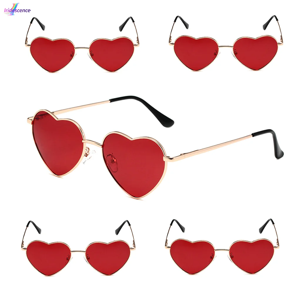 

Модные солнцезащитные очки в форме сердца, милые очки в металлической оправе, винтажные очки 90-х годов, аниме, косплей, мужской и женский костюм, реквизит на Хэллоуин