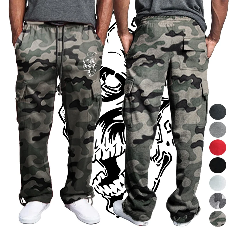 

Men's Casual Printed Fleece Tactical Pants Men's Outdoor Camouflage Military Work Pants Running Pants Loose Fit Work Pants