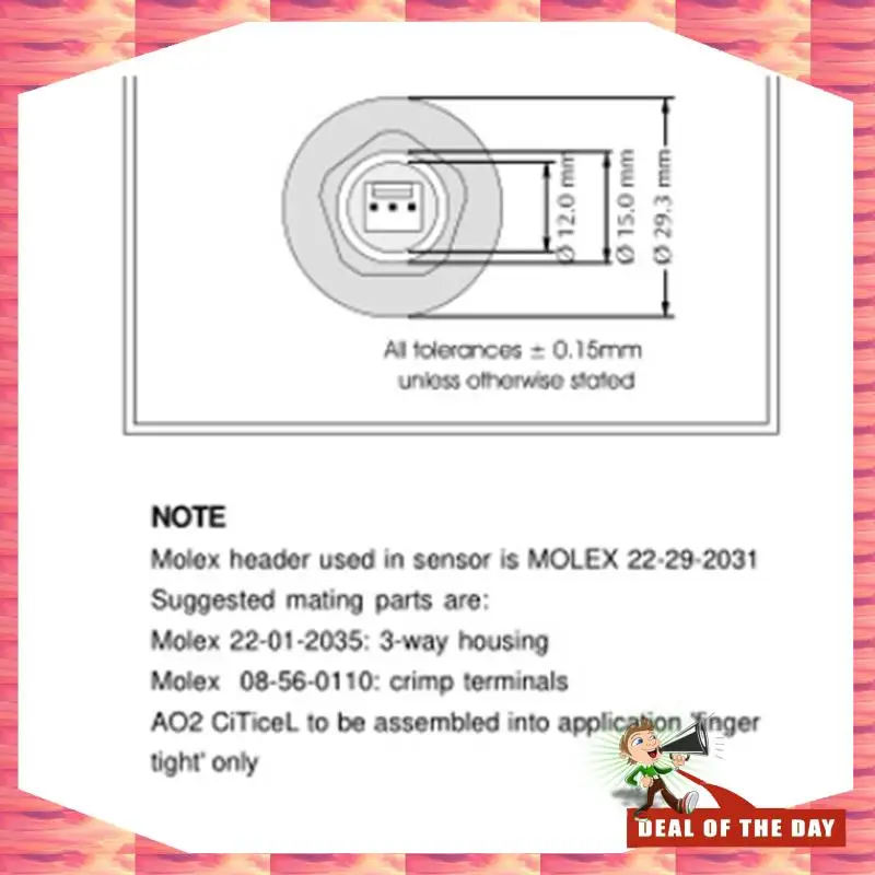 

24-часовая доставка 3X датчик кислорода AO-02 детектор газа, совместимый с AO2 AA428-210 AO2PTB-18.10
