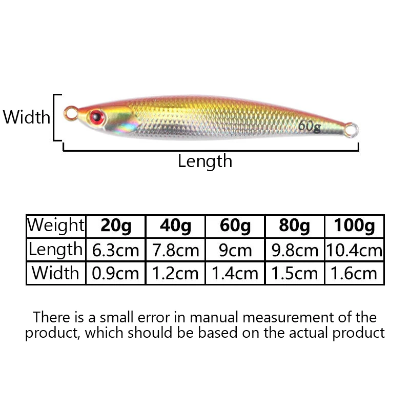 1pcs Flying Shuttle Sea Fishing Small Iron Plate Laser Lead Fish 20g/40g/60g/80g/100g Iron Plate Lead Fish Fishing Road Runner