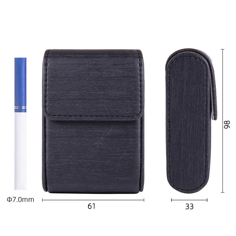 5 Colors 20 Sticks Cigarette Case Anti-crush Cigarette Box Wooden Frame With PU Leather Cigarette Case Smoking Accessories