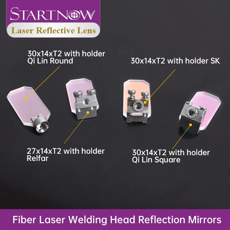 Startnow Laser Reflector Mirrors 30x14x2mm For CQWY SUP20S/T QILIN Welder Cutting Head Collimation Reflective Lens With Holder